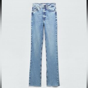 Zara High Rise Slim Flare Jeans with Slit Size US 0 (25)